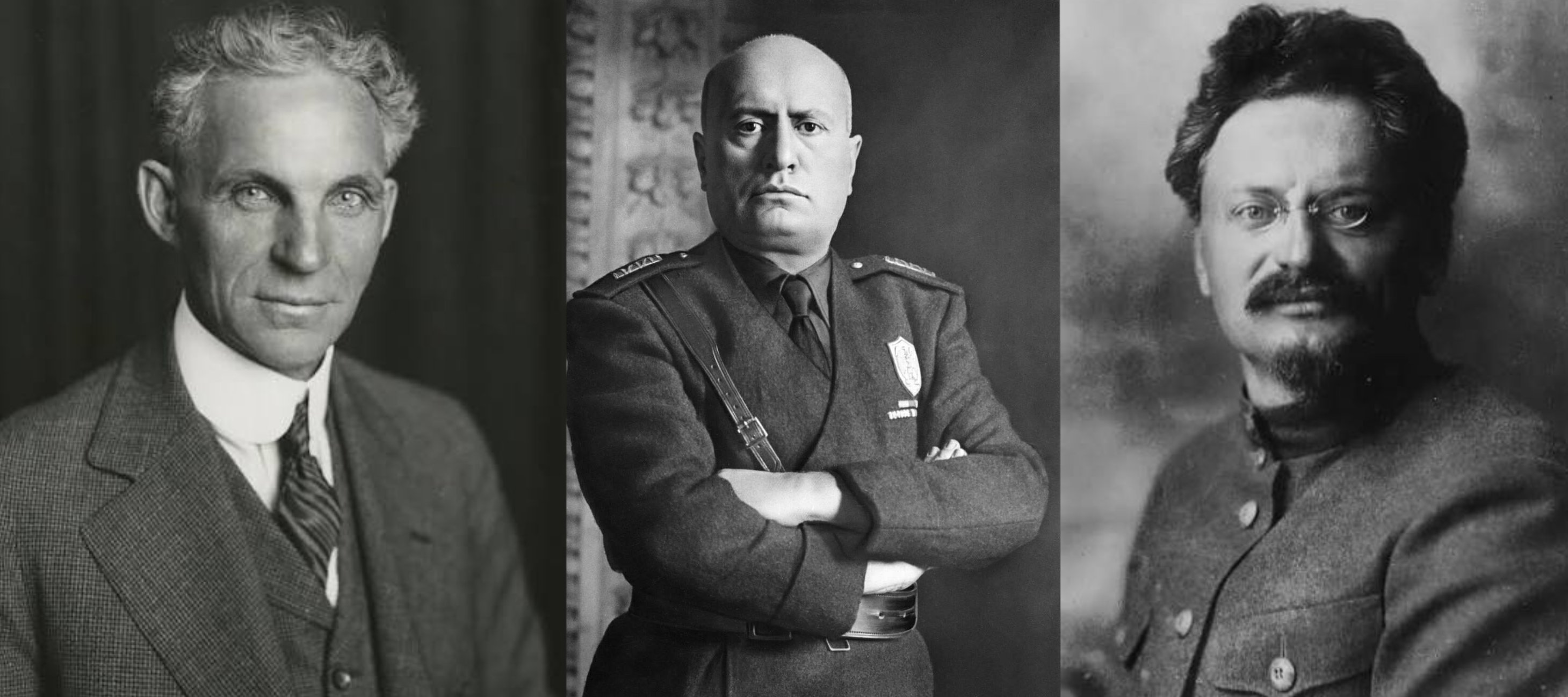 טרוצקי, מוסוליני ופורד; ויקיפדיה.
הארץ, ארכיון העיתונות.